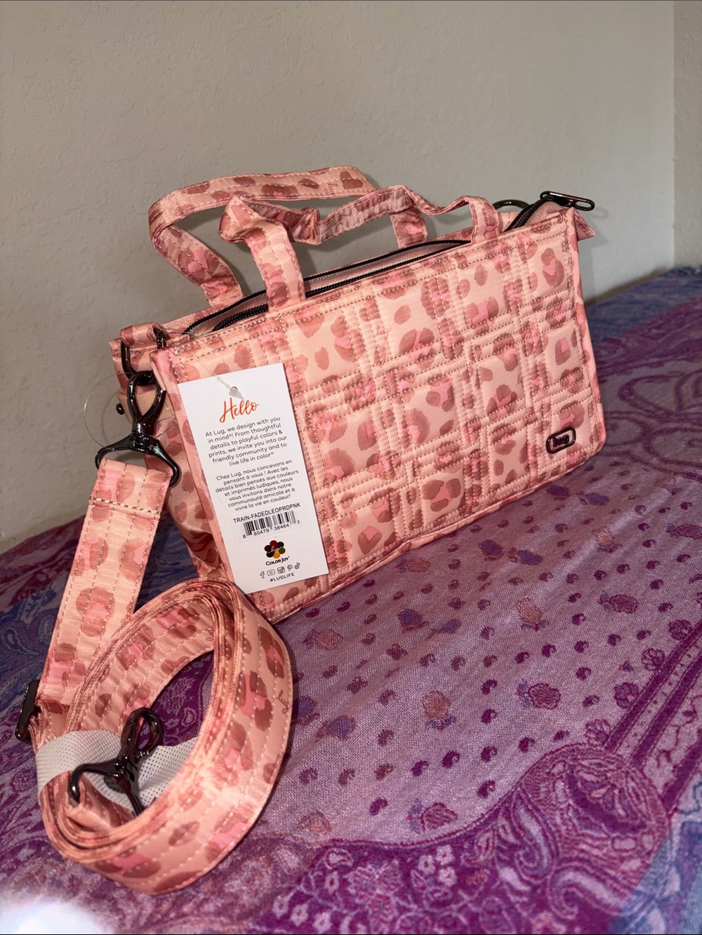 Lug Train in Faded Leopard Pink NWT
